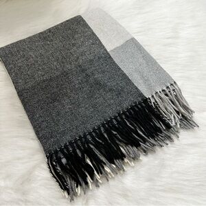 Tessilechiti Italian Gray Plaid Throw Shawl Blanket